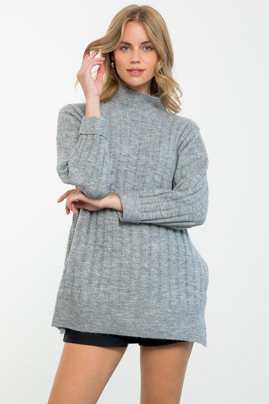 The Slouchy Mock Neck Sweater Clothing THML   
