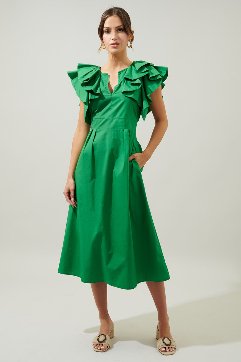 Ruffle Detail Tie Back Dress main image 0
