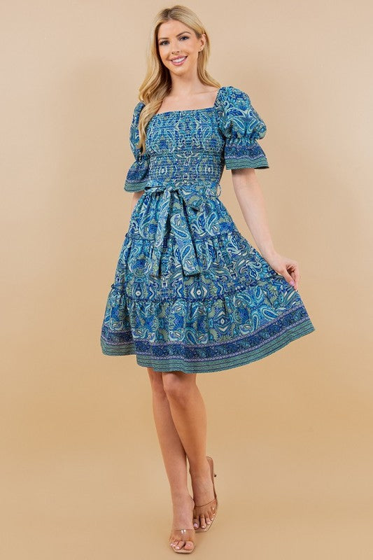 Paisley Affair Smocked Dress