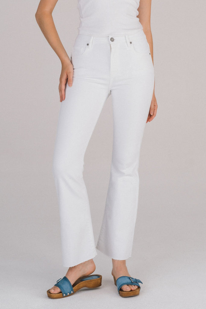 White Clean Cut 33in Inseam Stretch Flare Clothing Peacocks & Pearls Lexington   