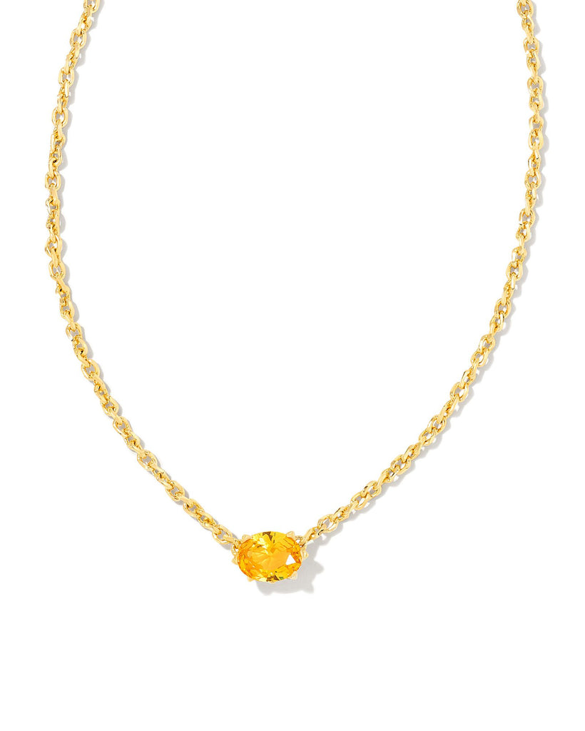 Cailin Crystal Pendant Birthstone Necklace Jewelry Kendra Scott November - Golden Yellow Crystal  