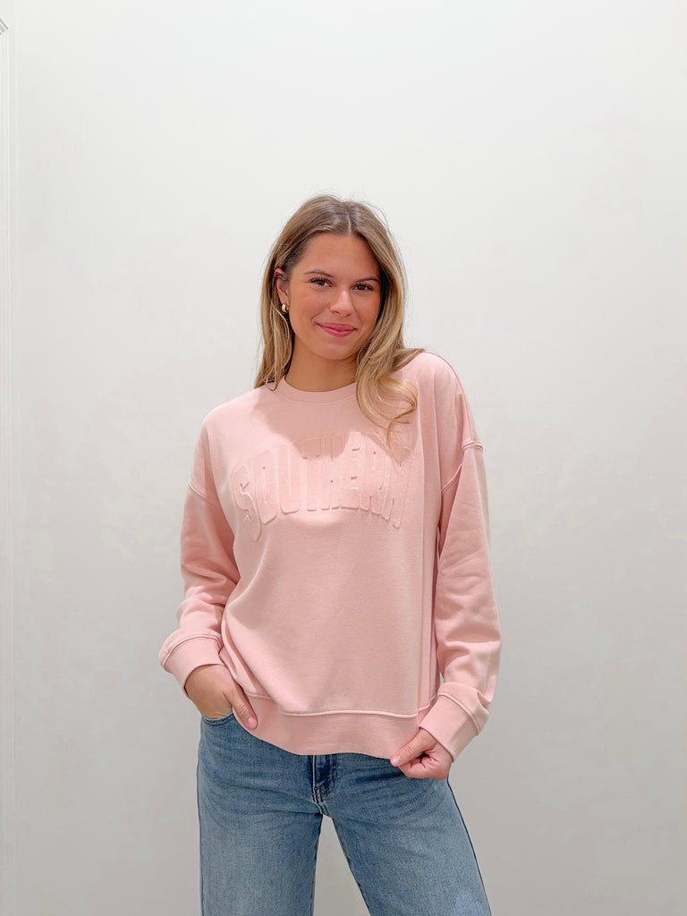 A Southern Girl Pink Sweatshirt Clothing Thread & Supply   