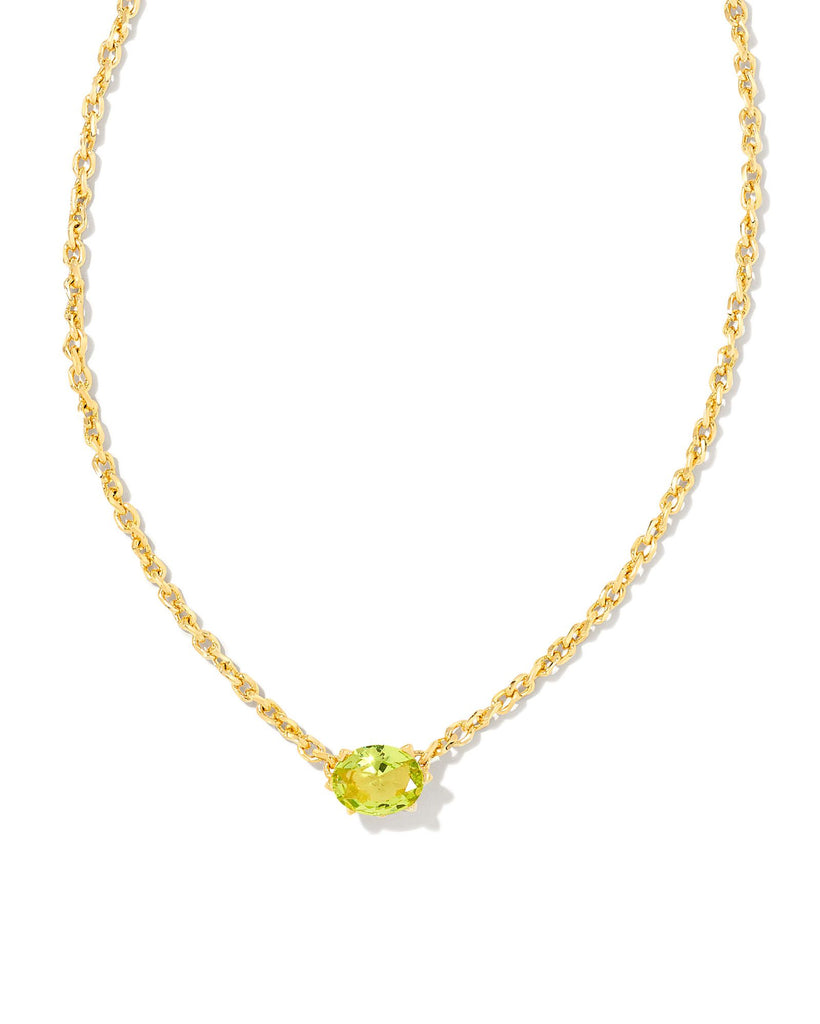 Cailin Crystal Pendant Birthstone Necklace Jewelry Kendra Scott August - Green Peridot Crystal  