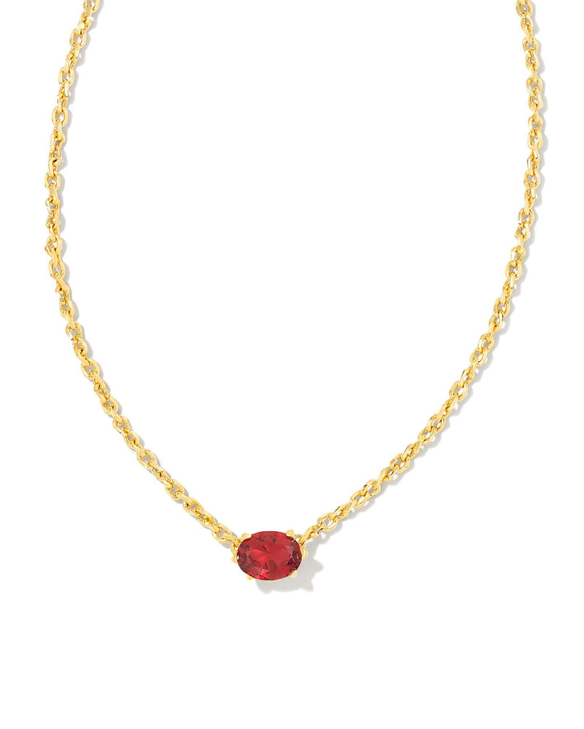 Cailin Crystal Pendant Birthstone Necklace Jewelry Kendra Scott July - Burgundy Crystal  