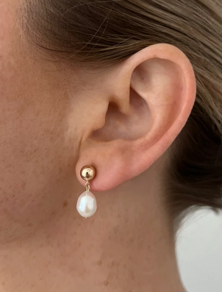 Jet Studs with Pearl Drops main image 1