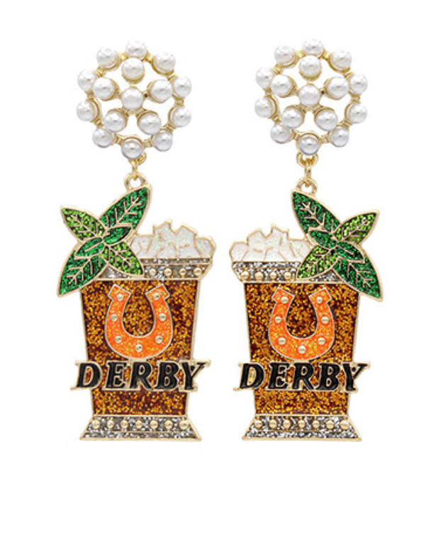 Derby Drink Earrings Jewelry Peacocks & Pearls Lexington   
