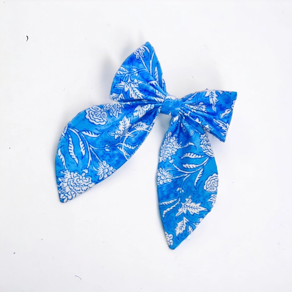 Cora Block Print Butterfly Tail Bow Accessory Peacocks & Pearls Lexington   