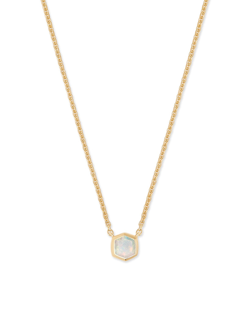 Davie Pendant Necklace 18K Gold Vermeil Jewelry Kendra Scott White Opal  