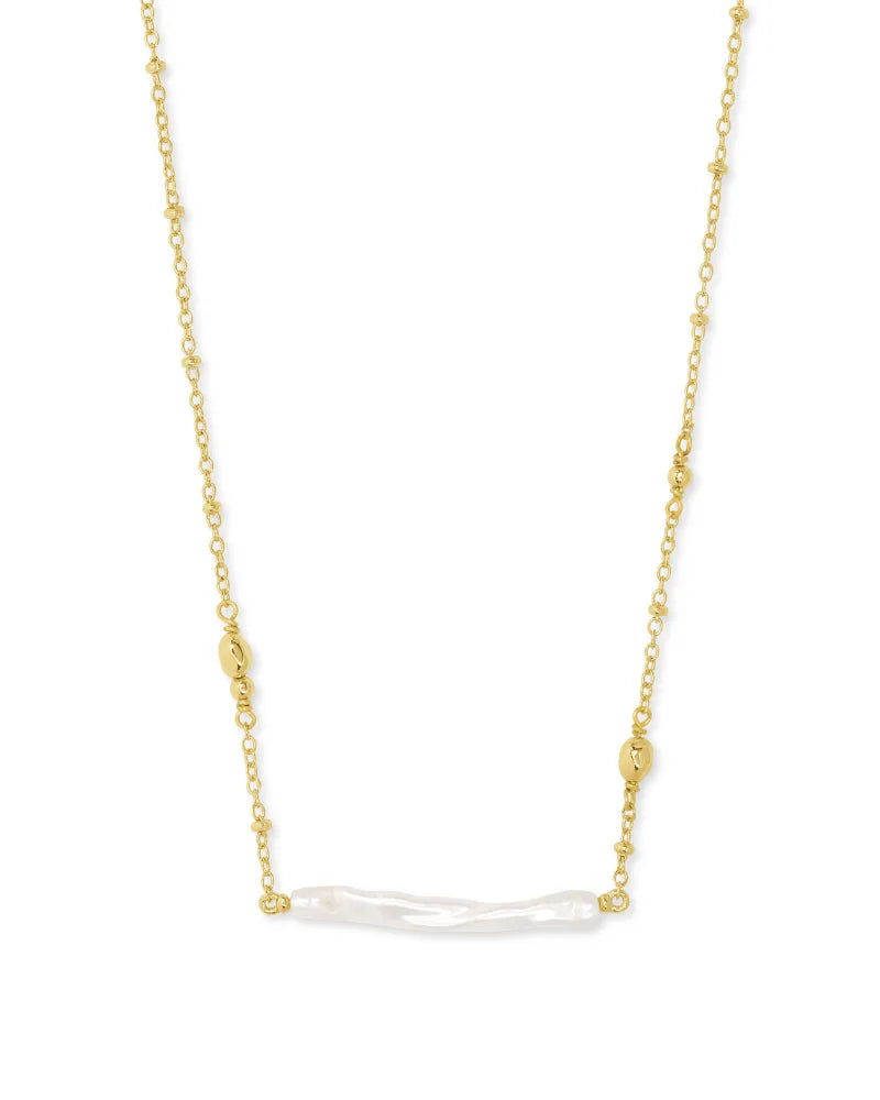 Eileen Gold Pendant Necklace in White Pearl Jewelry Kendra Scott   