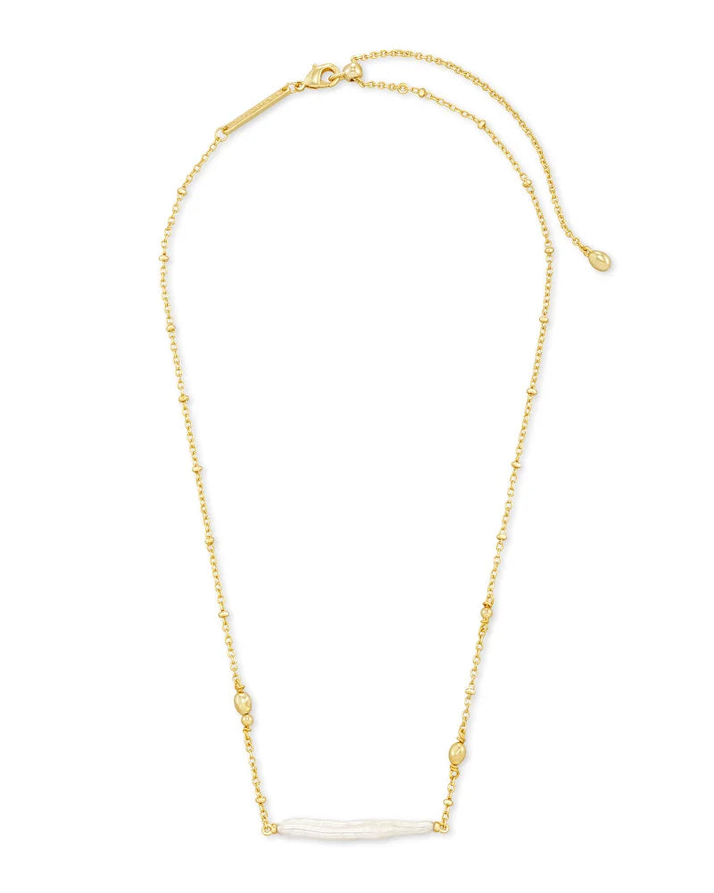 Eileen Gold Pendant Necklace in White Pearl Jewelry Kendra Scott   