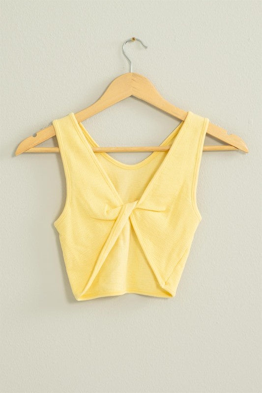 Twisted Backless Seamless Tank Top Clothing Hyfve Yellow S 
