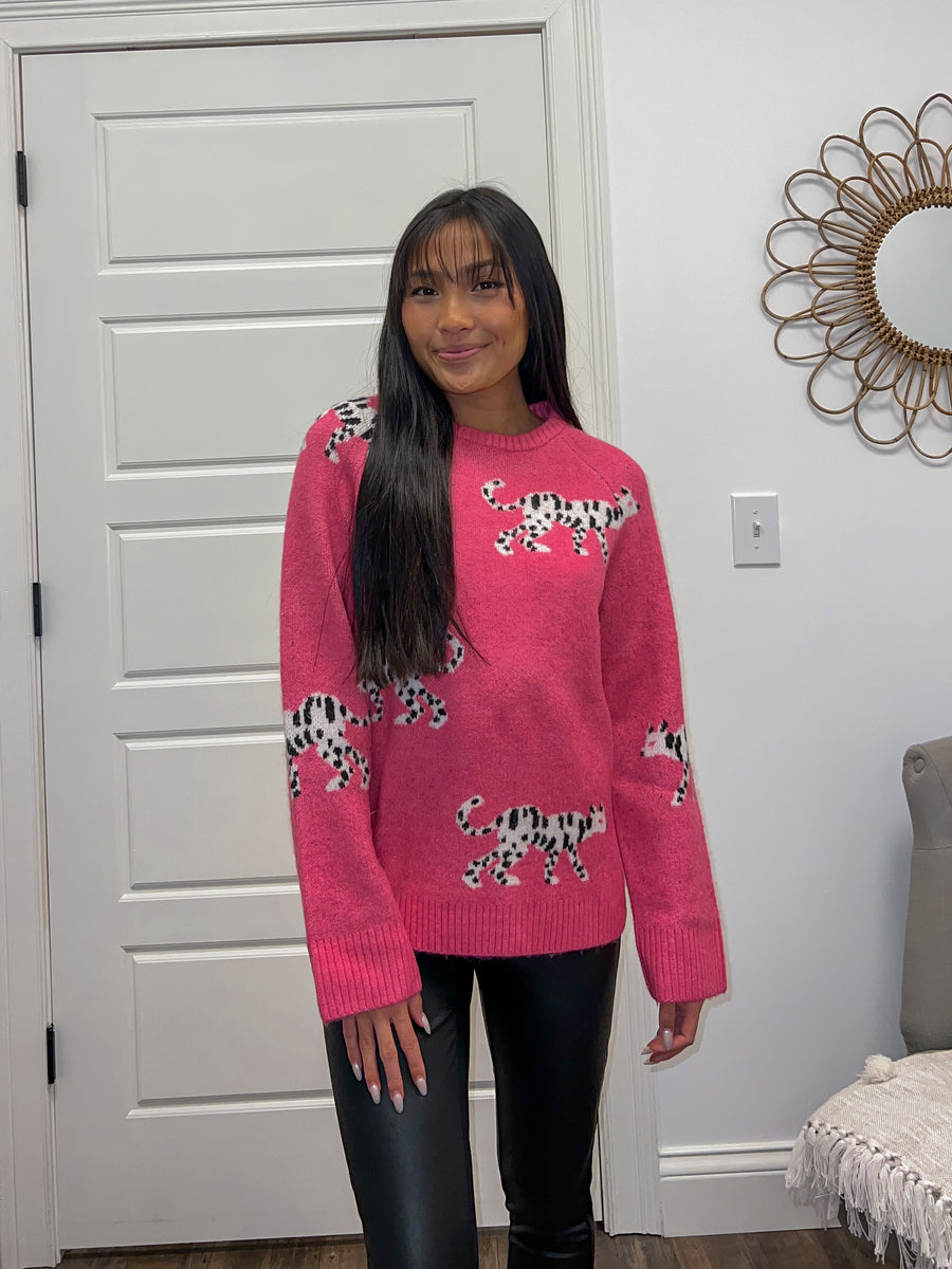 Teal Pink Leopard Men's Sweatshirt