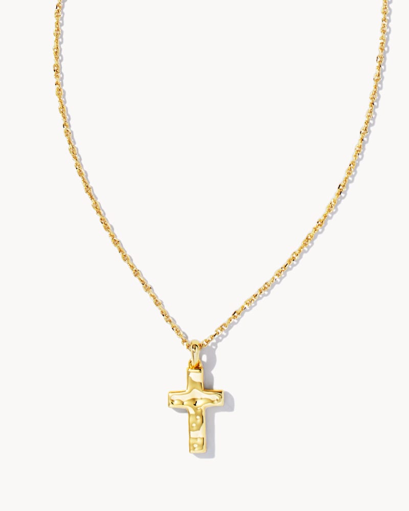 Cross Gold Pendant Necklace Jewelry Kendra Scott Gold Hammered  