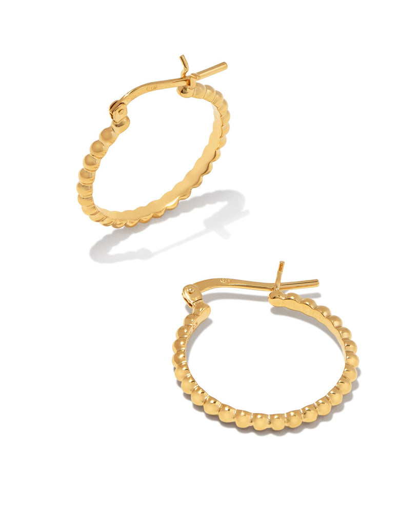 Beaded Hoop Earrings 18K Gold Vermeil Jewelry Peacocks & Pearls Lexington