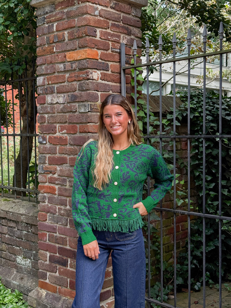 The Meadow Fringe Cardigan Clothing Peacocks & Pearls Lexington