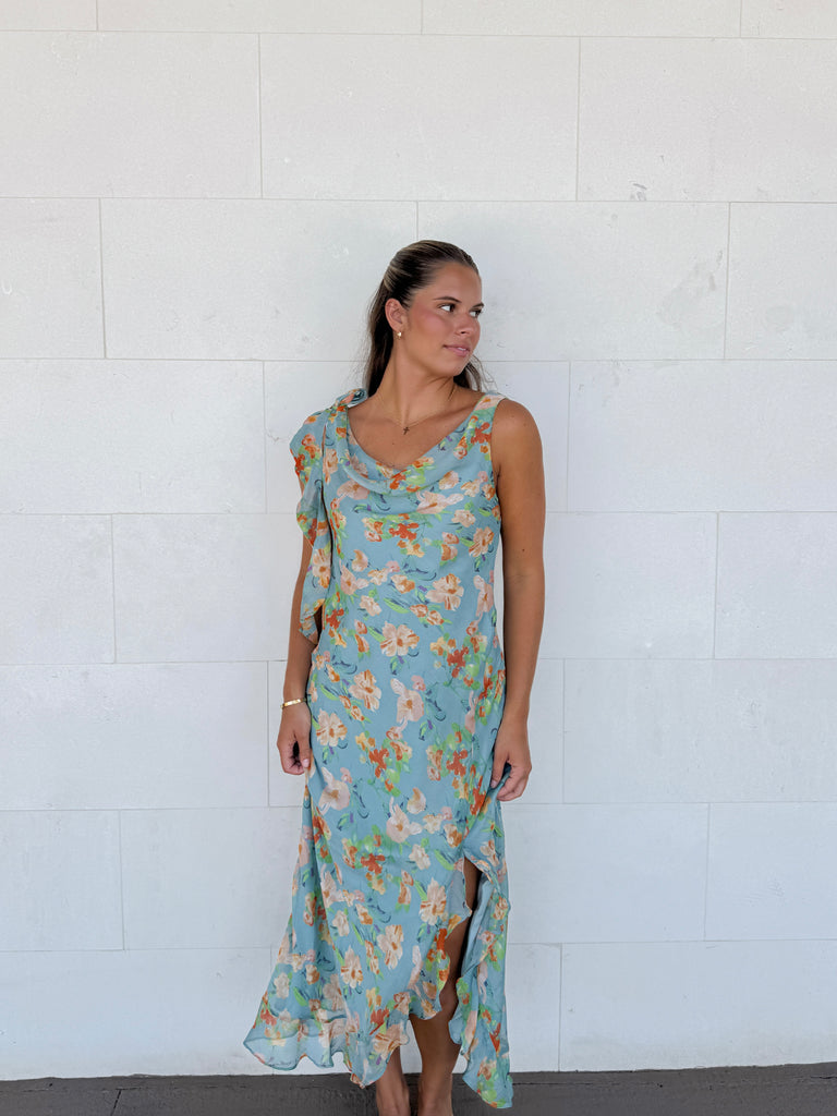 Clementine Sky Dress Clothing Peacocks & Pearls Lexington