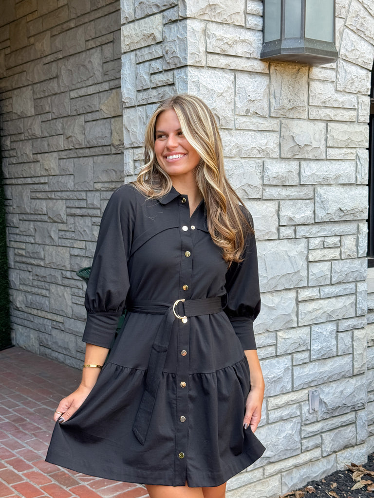 The Buttoned Bliss Dress Clothing Peacocks & Pearls Lexington