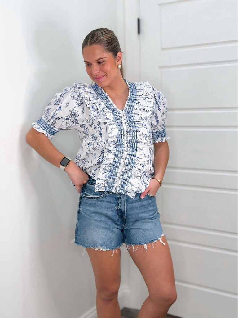 Rebecca High Rise Jean Shorts Clothing Peacocks & Pearls Lexington