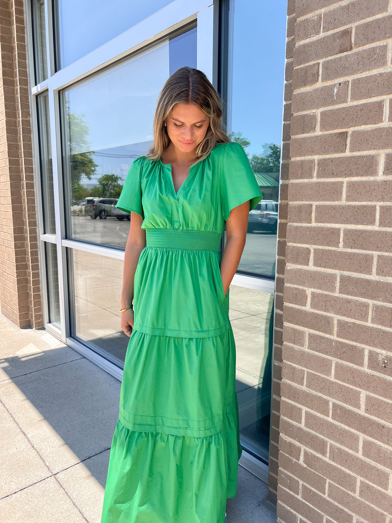 Cider Palmer Poplin Maxi Dress Clothing Peacocks & Pearls Lexington   