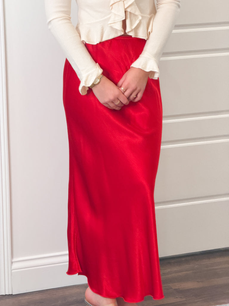 Café Luxe Satin Skirt Clothing Peacocks & Pearls Lexington