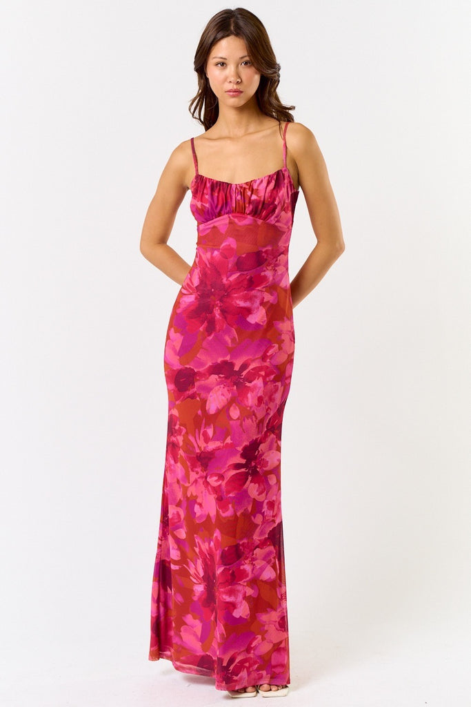 island dinner dress Blue & White Island Print Maxi Dress - All Dresses
