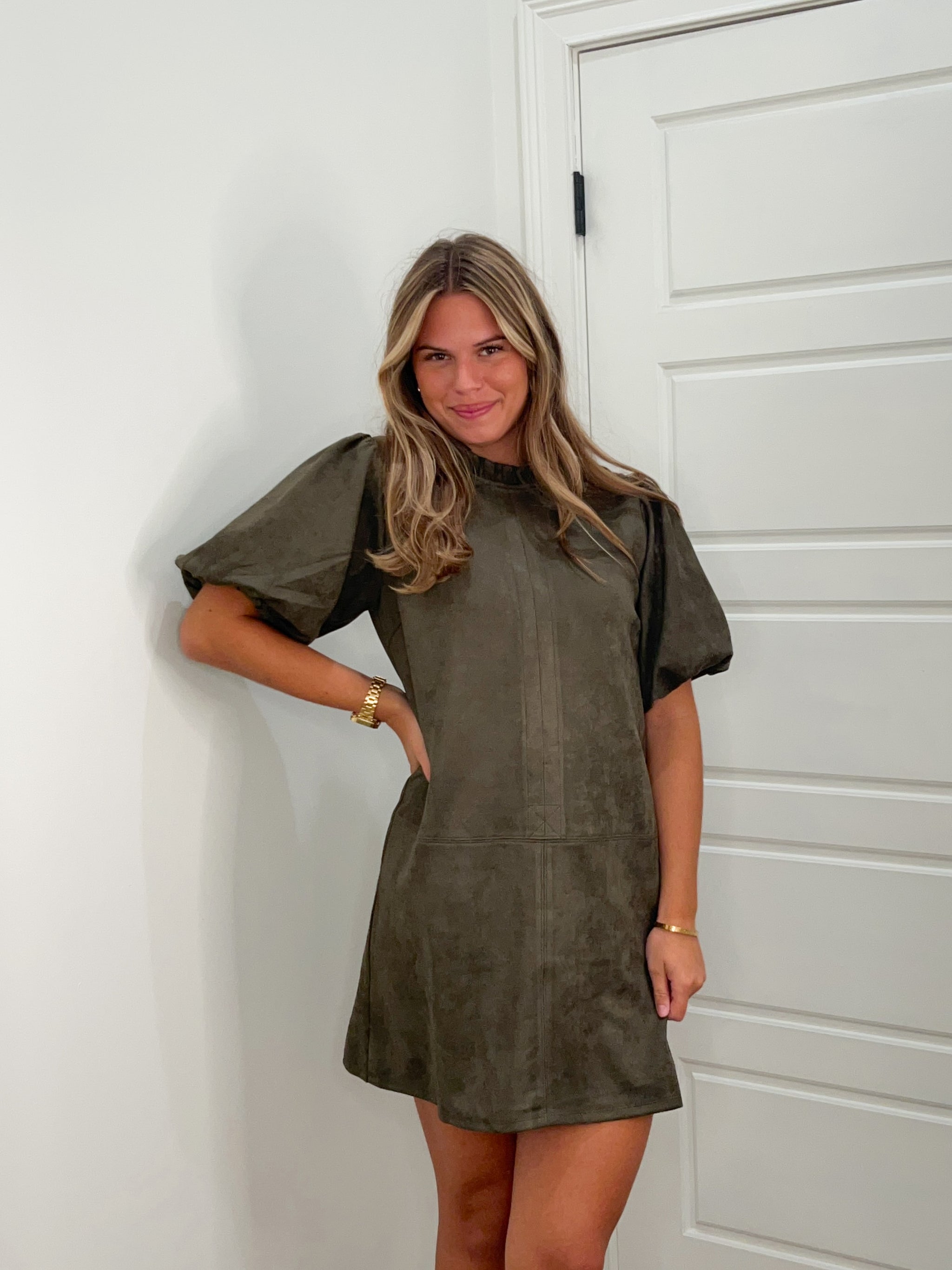 Falling For Neutrals Suede Dress Peacocks & Pearls Lexington Falling For Neutrals Suede Dress Peacocks & Pearls Lexington