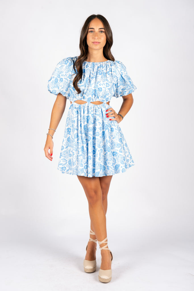 Blue Leopard Annie Dress Clothing Peacocks & Pearls Lexington   