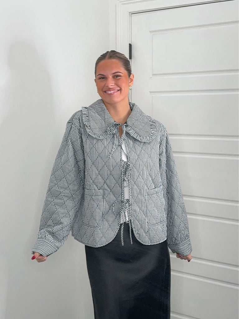 The Ruffled Gingham Jacket Clothing Peacocks & Pearls Lexington