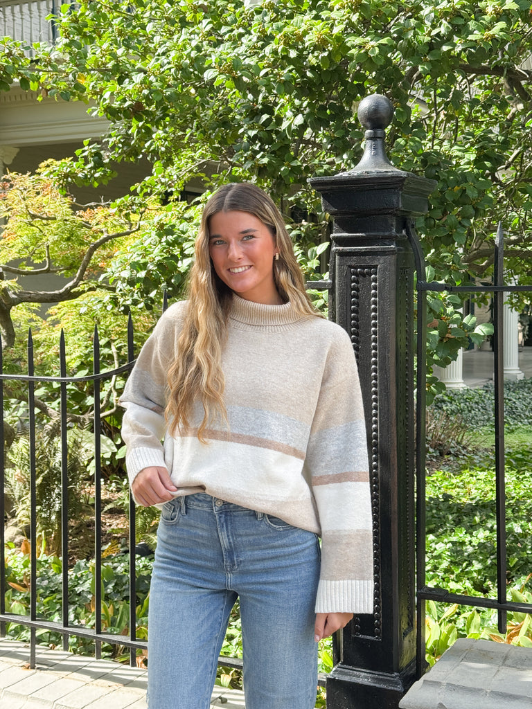 Beige Bliss Sweater Clothing Peacocks & Pearls Lexington