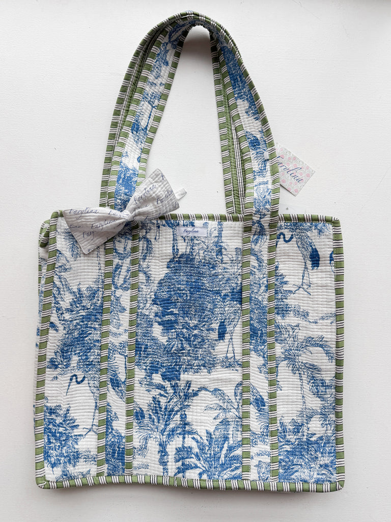 Calli Jane Tote Accessory Peacocks & Pearls Lexington Belle Blue/White