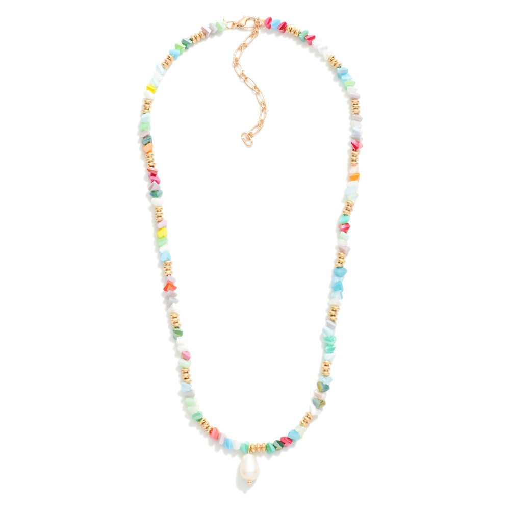 Multi Color Beaded Necklace With Pearl Jewelry Peacocks & Pearls Lexington