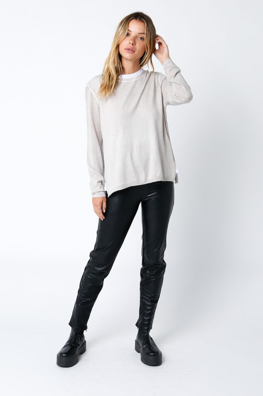 Layer Up Light Sweater Clothing Olivaceous   