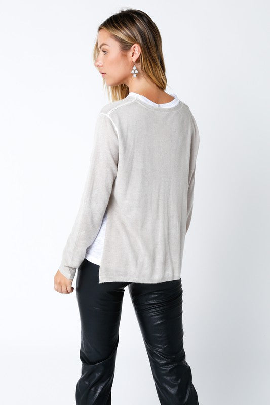 Layer Up Light Sweater Clothing Olivaceous   