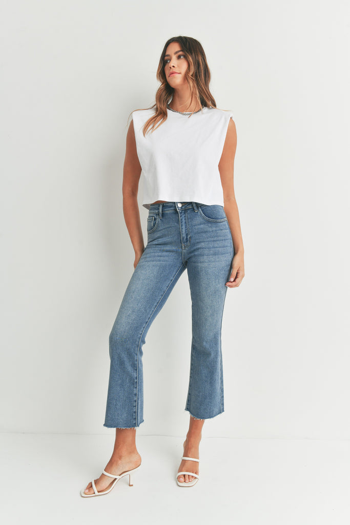 Molly Cropped Flare Jean Clothing Just Panmaco Inc   