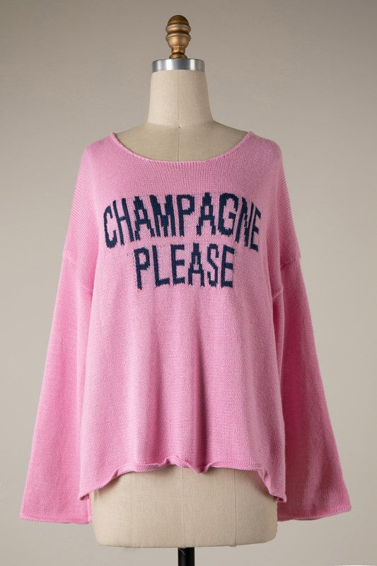 Champagne Please Sweater Clothing Miracle Pink S 