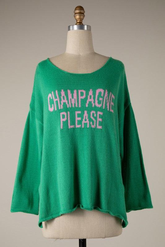 Champagne Please Sweater Clothing Miracle Green S 