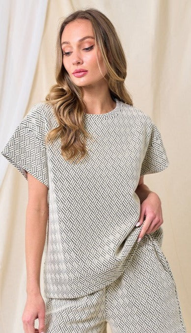 Cream Patterned Textured Sweat Set – Peacocks & Pearls Lexington