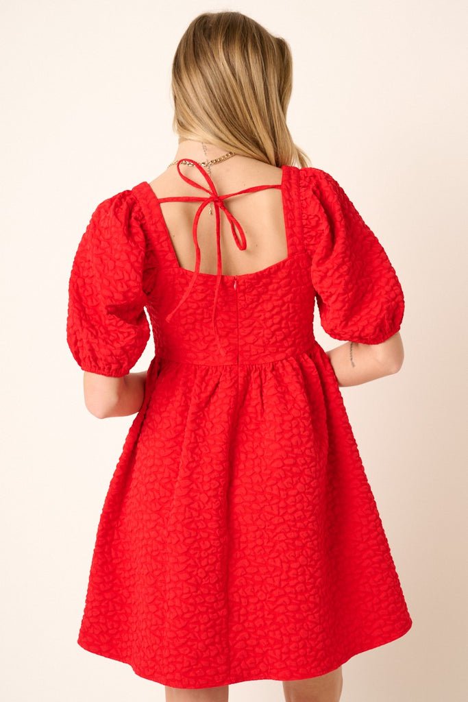 Red Textured Babydoll Dress Clothing Mittoshop   