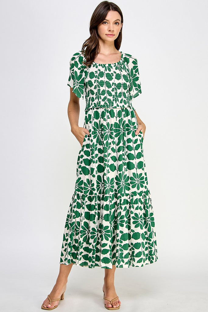 Green Gardenia Midi Dress Clothing Ellison   