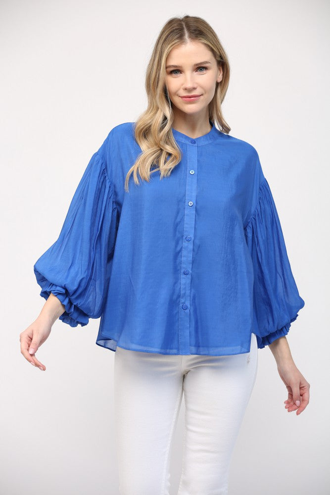 Puff Slv Button Up Shirt – Peacocks Pearls Lexington