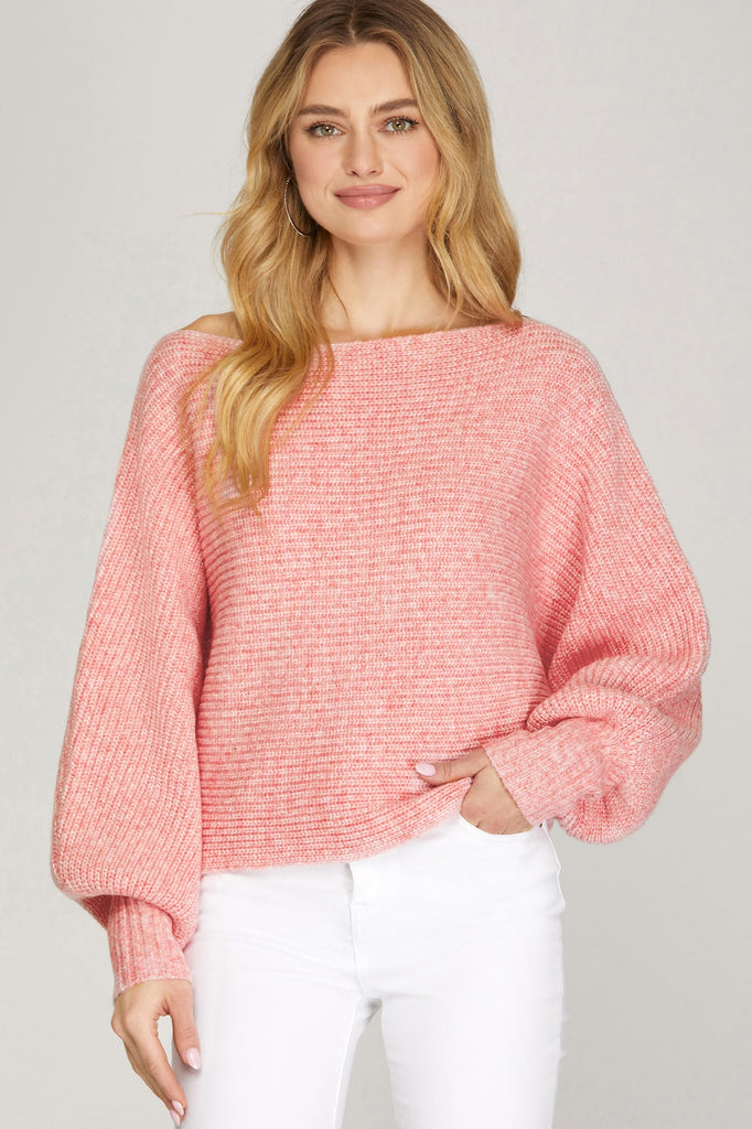 Make The Whole Place Shimmer Sweater Clothing She + Sky Pink S 
