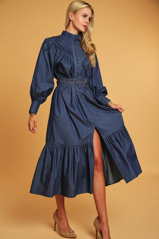 Button Up Beauty Maxi Dress Clothing CQ by CQ   