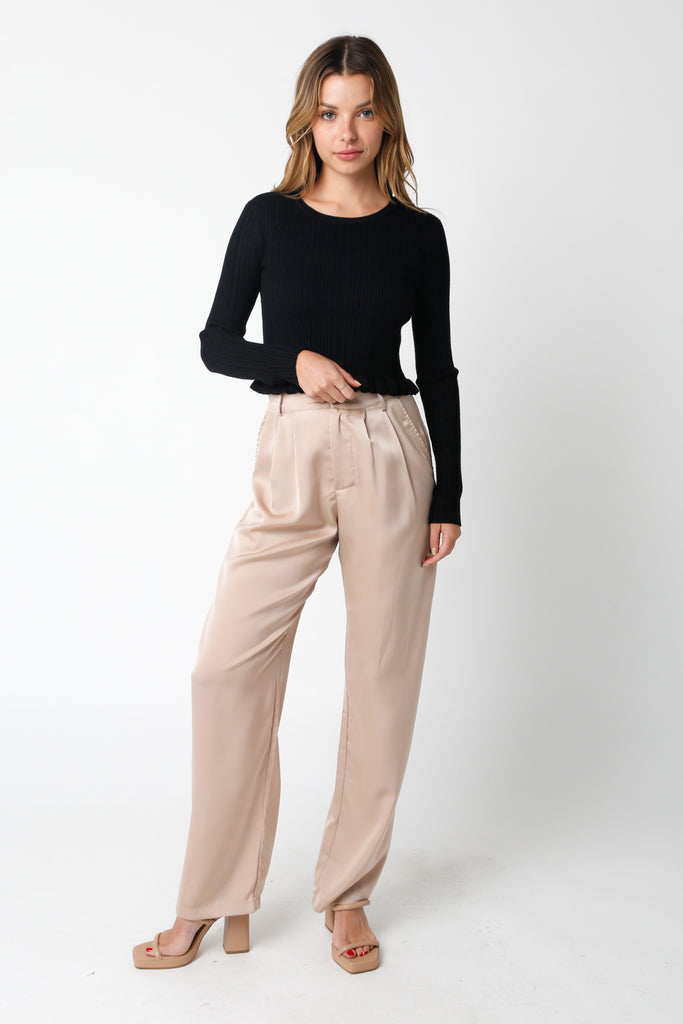 Sylvia Sweater Top Clothing Olivaceous   