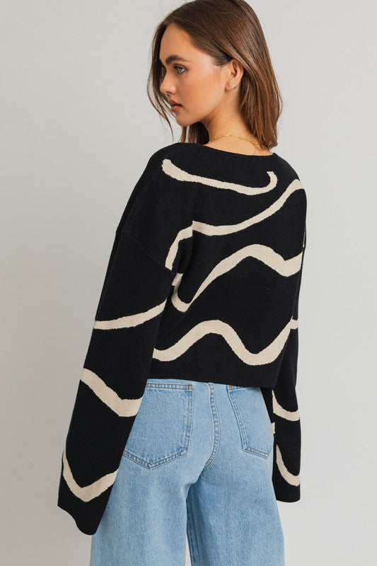 All Swirled Up Sweater Top Clothing LE LIS   