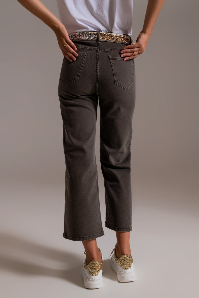 Grey Wide Leg Pants Clothing Q2   