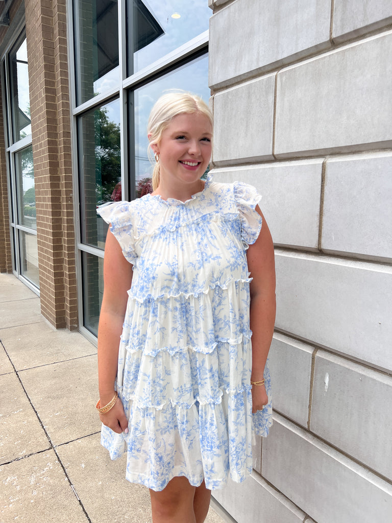 Here To Party Flutter Sleeve Dress Clothing Peacocks & Pearls Lexington   