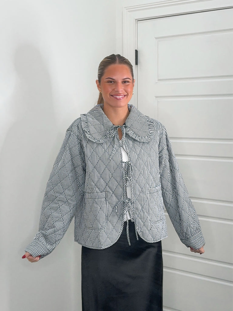 The Ruffled Gingham Jacket Clothing Peacocks & Pearls Lexington
