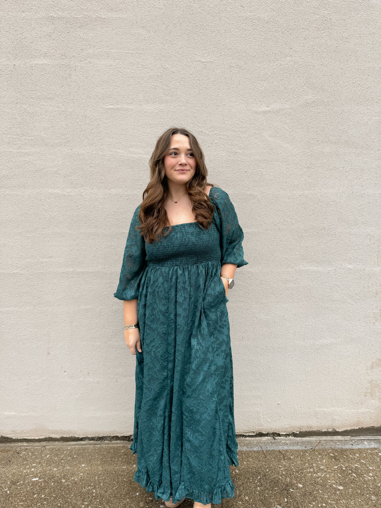 Enchanted Evergreen Maxi Dress Clothing Peacocks & Pearls Lexington