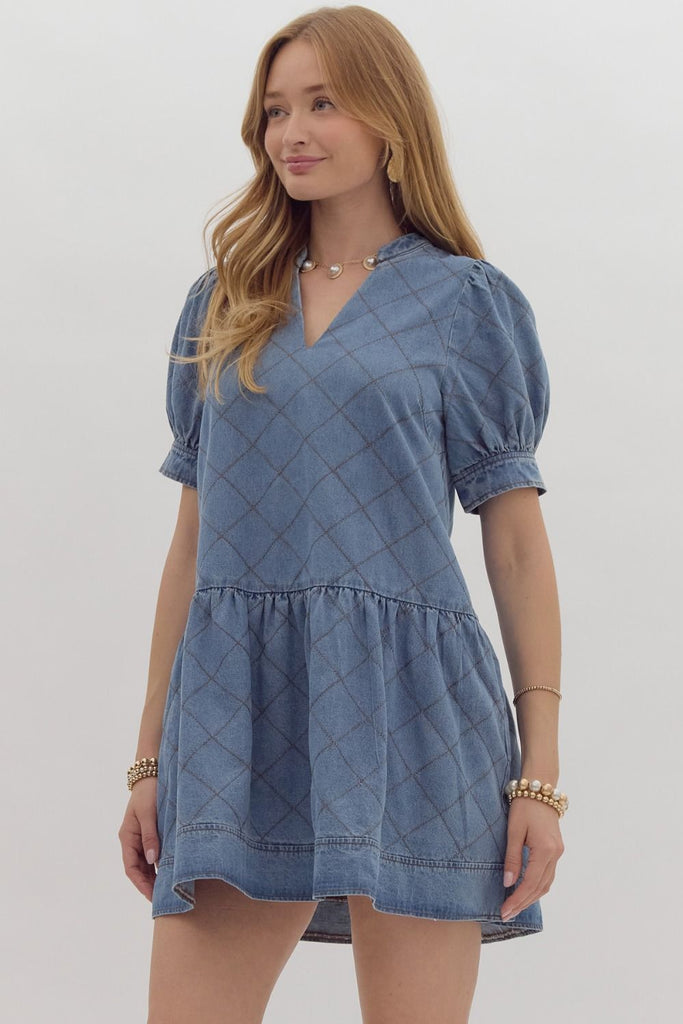 Darling Denim Dress Clothing Peacocks & Pearls Lexington   