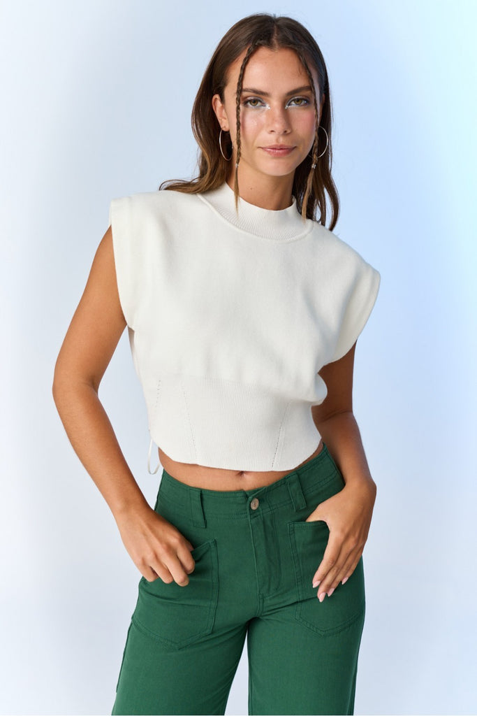 Kimberly Mock Neck Sleeveless Top Clothing Peacocks & Pearls Lexington   